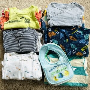 Baby Boys Size 0-24 Months Clothes Lot 32 Pieces Clothing Mixed Bundle And Brand